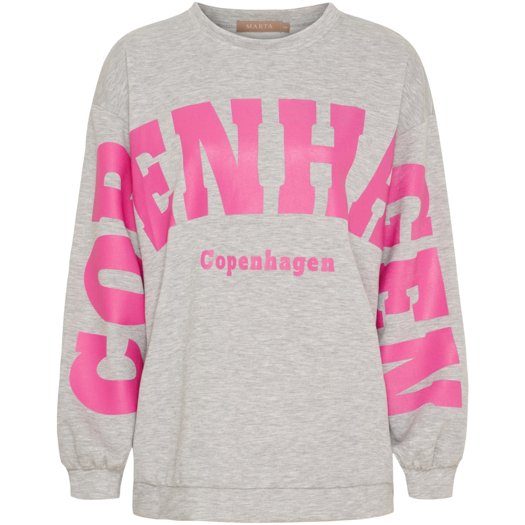 Marta Hibiscus Collegepaita- Grey/Pink