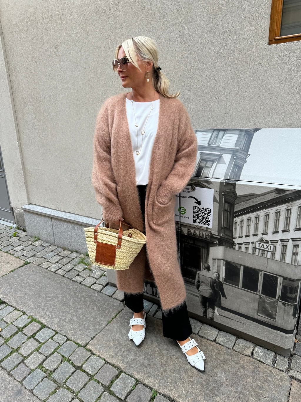RORO MOHAIR - mohairneuletakki – Nougat