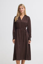 Satiinimekko - FRJUNIA Dress Molé/Brown