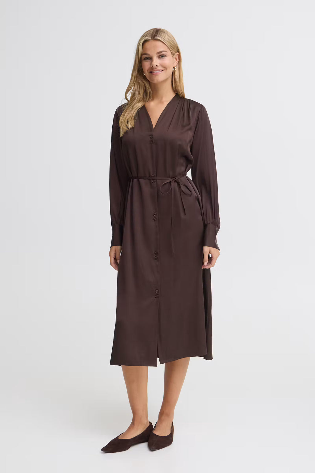 Satiinimekko - FRJUNIA Dress Molé/Brown