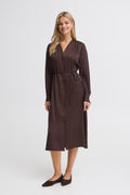Satiinimekko - FRJUNIA Dress Molé/Brown