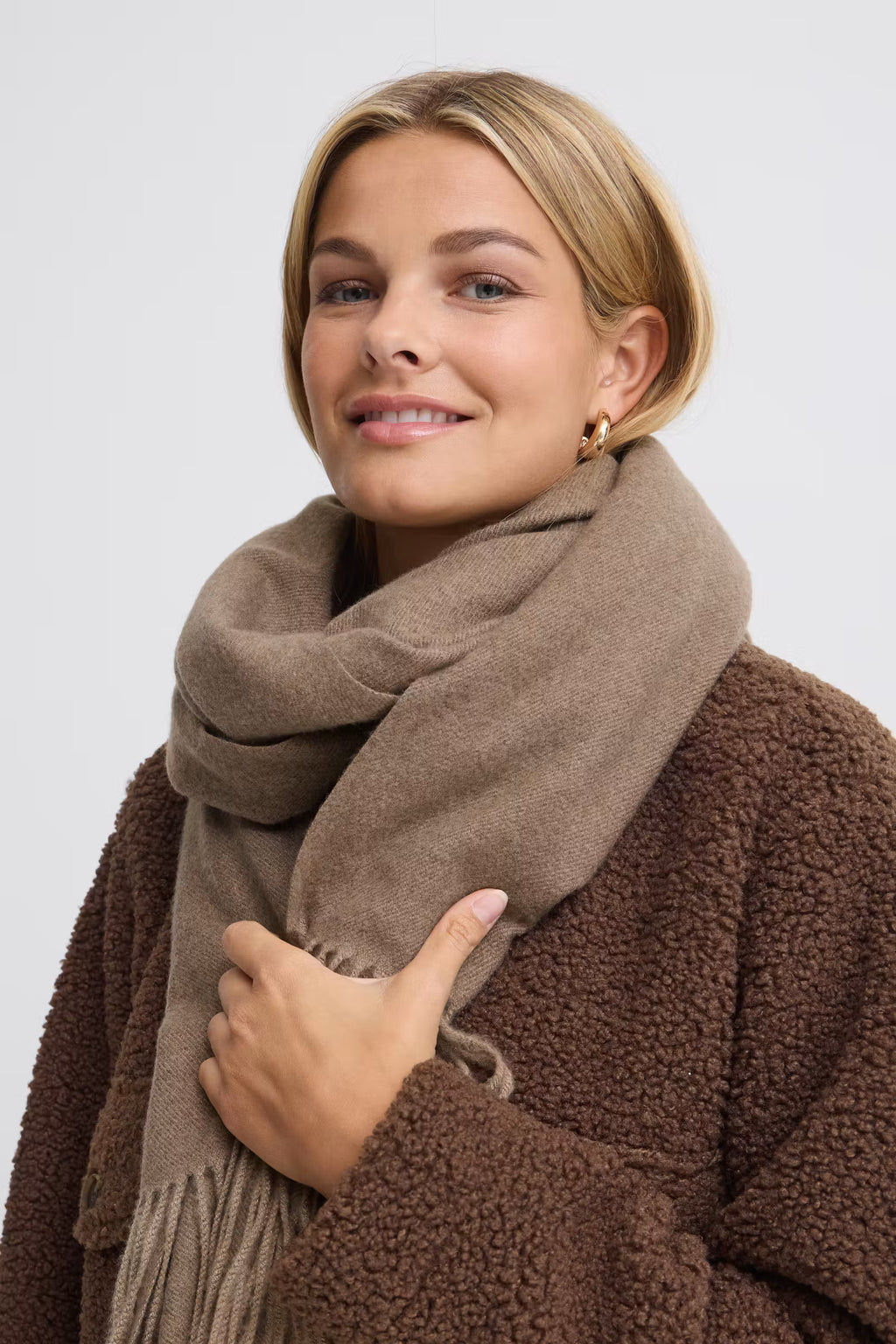 Kaulahuivi -  Scarf Rain Drum Melange/Brown