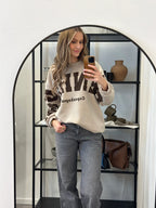 MARTA – Copenhagen collegepusero - Beige