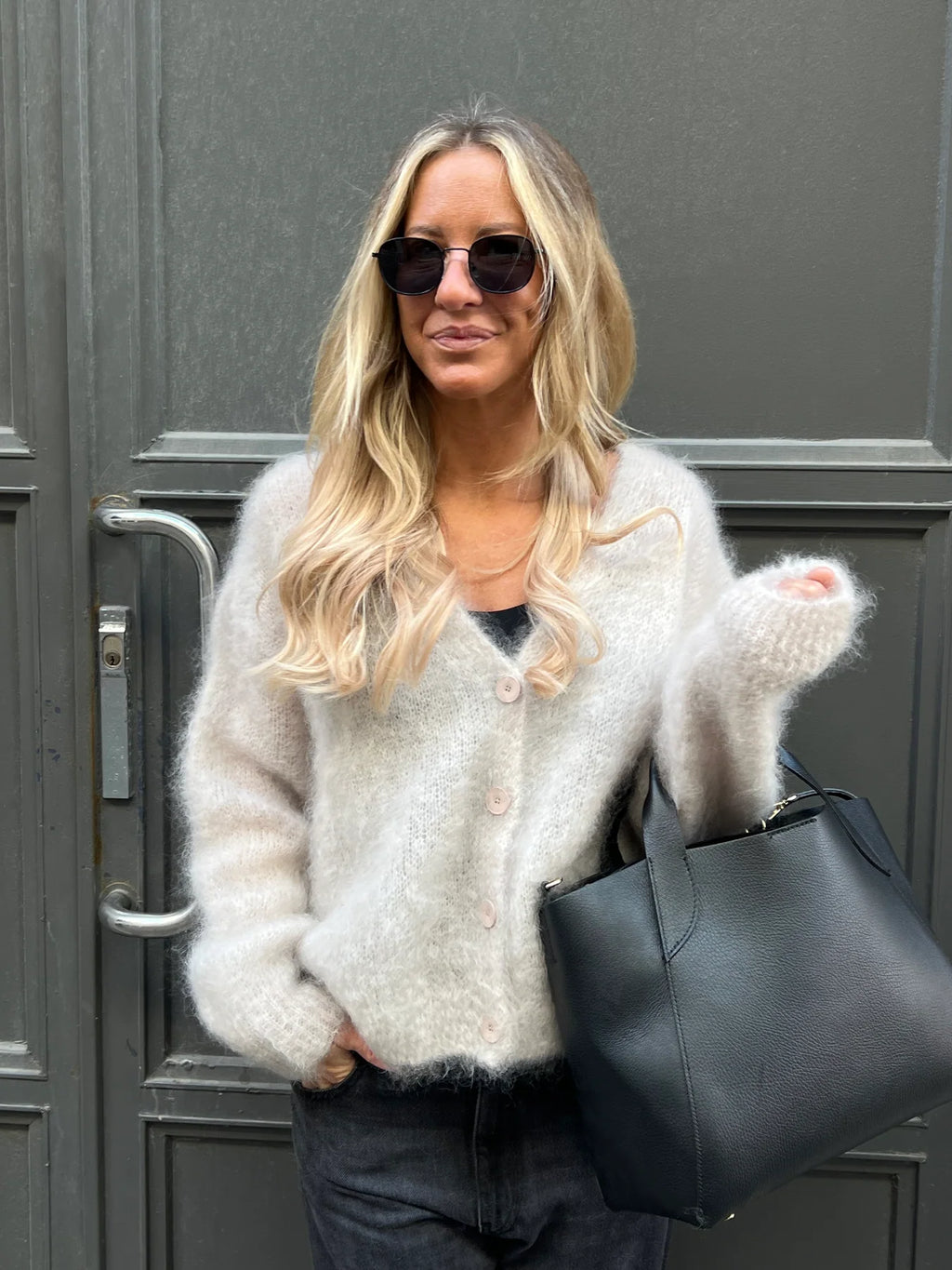 Bloom - Mohair - neuletakki, white