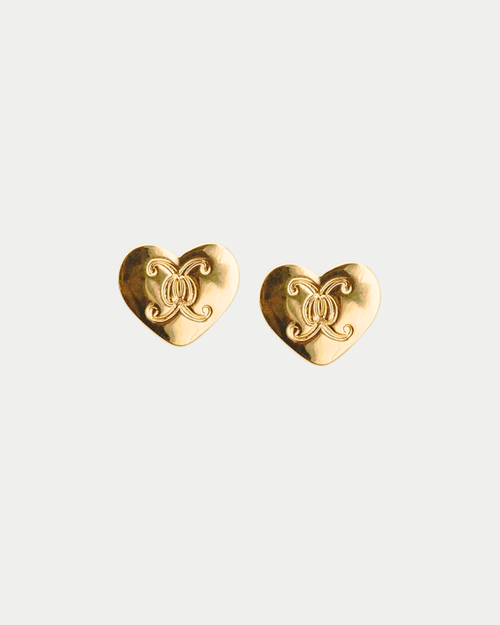 Heart Logo Stud Gold