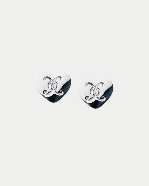 Heart Logo Stud Silver