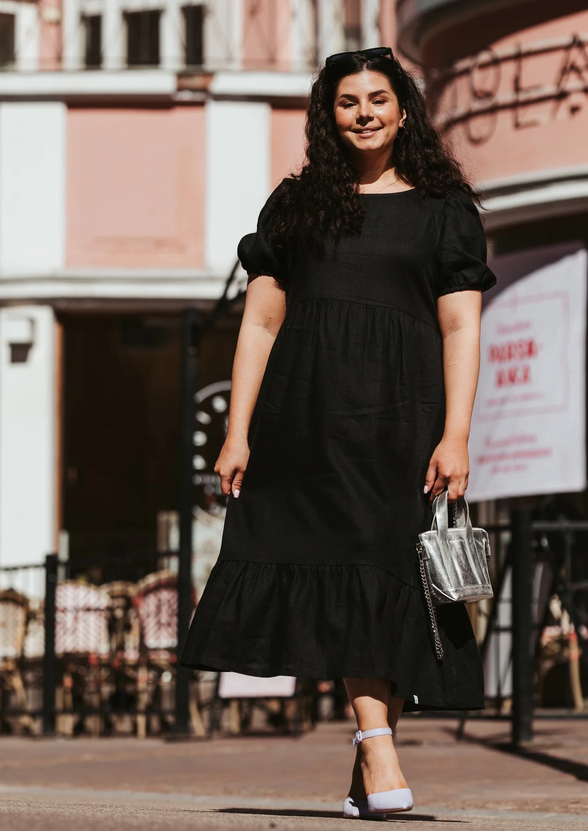 Nakoa -naisten pellavamekko.Astrid Dress,Black