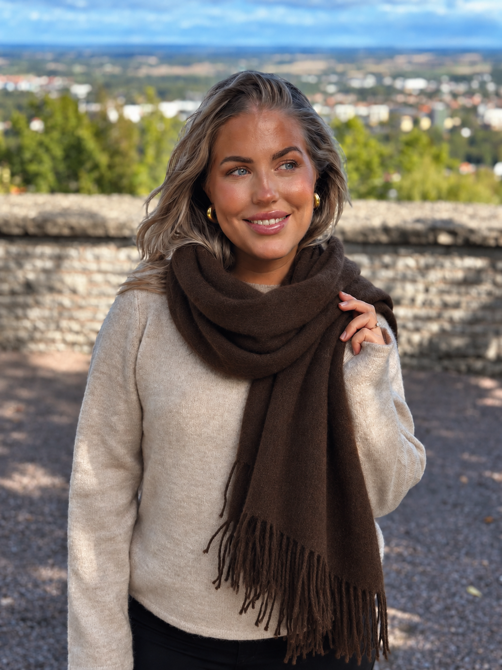 Kaulahuivi - villahuivi-brown